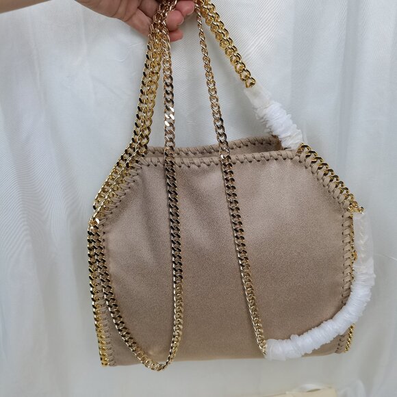 Gold  Medium Falabella Tote Stella Mccartney Medium Shoulder Bag - Picture 1 of 8